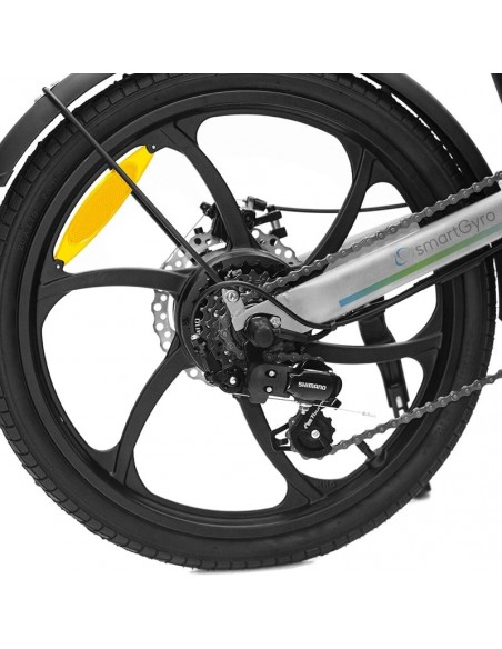 BICICLETA ELÉCTRICA SMARTGYRO EBIKE CROSSCITY SILVER - MOTOR BRUSHLESS 250W - RUEDAS 20"/50.8CM - 6 VELOCIDADES