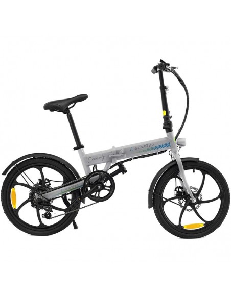 BICICLETA ELÉCTRICA SMARTGYRO EBIKE CROSSCITY SILVER - MOTOR BRUSHLESS 250W - RUEDAS 20"/50.8CM - 6 VELOCIDADES