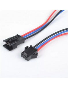 CONECTOR CON CABLE SM MACHO Y HEMBRA 3 PINES PARA FUERZA