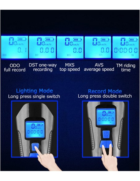 FOCO LINTERNA CON CLAXON Y ALARMA PARA PATINETES ELEC