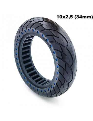 RUEDA MACIZA ULTRALIGERA 10X2.5 PUNTOS AZULES 34mm