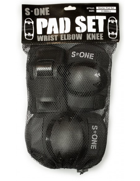 PACK PROTECCIONES S1 STARTER NEGRO NIÑO