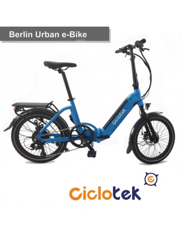 BICICLETA ELECTRICA PLEGABLE CICLOTEK BERLIN AZUL