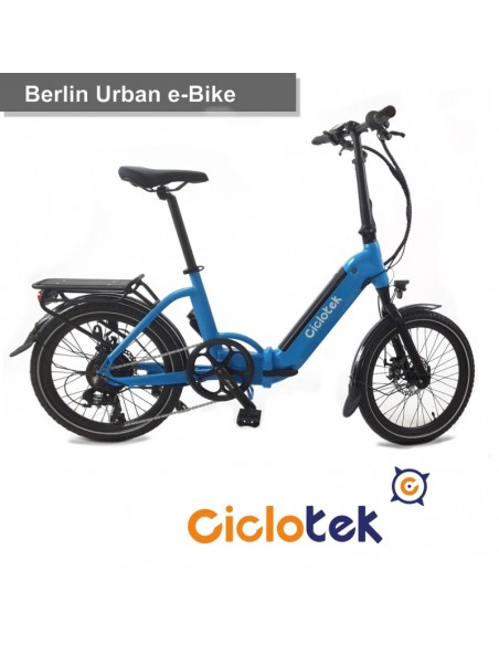 BICICLETA ELECTRICA PLEGABLE CICLOTEK BERLIN AZUL