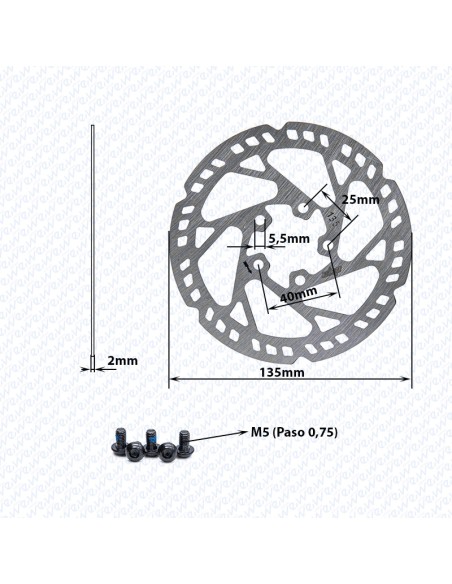 DISCO DE FRENO 135MM 5H