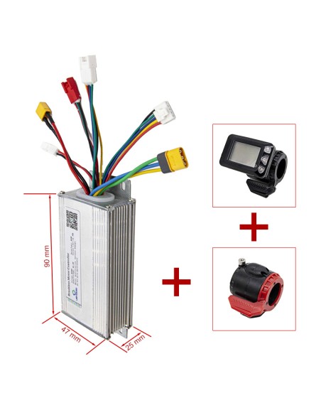 KIT CONTROLADORA BLDC 36V 300W + DISPLAY LCD ACELERADOR + FRENO