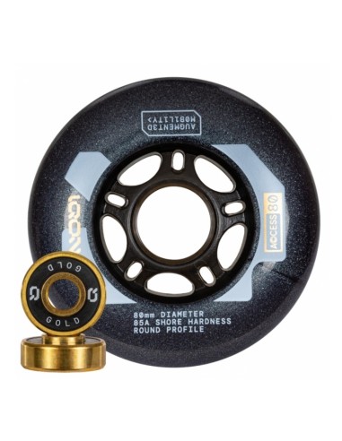 RUEDA PS ACCESS 80MM 85A PACK 4 + RODAMINETOS