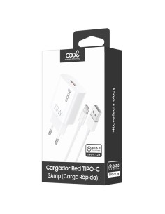 CARGADOR RED CONECTOR TIPO-C CARGA RAPIDA KIT 2 EN 1 COOL 2
