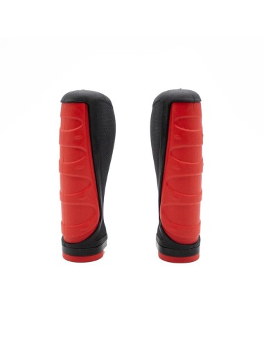 PUÑOS DE SILICONA ERGONOMICOS CON BLOQUEO ROJOS