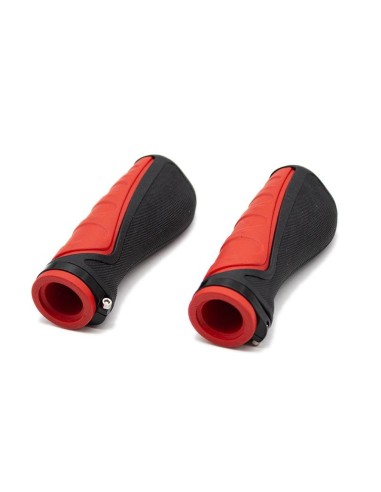 PUÑOS DE SILICONA ERGONOMICOS CON BLOQUEO ROJOS