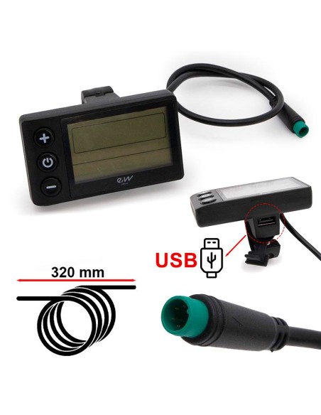 DISPLAY S866 CON CONECTOR WATERPROOF - CON PUERTO USB