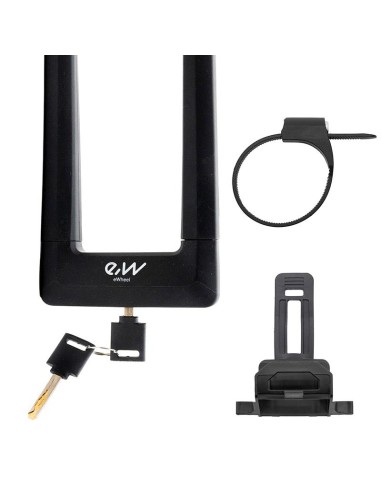 CANDADO EN U DE LLAVE EWLK023 NEGRO