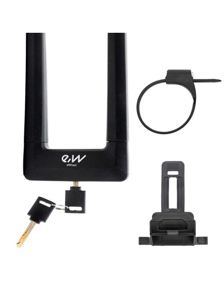 CANDADO EN U DE LLAVE EWLK023 NEGRO