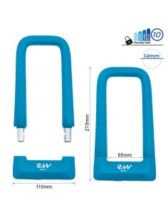 CANDADO EN U DE LLAVE EWLK023 AZUL