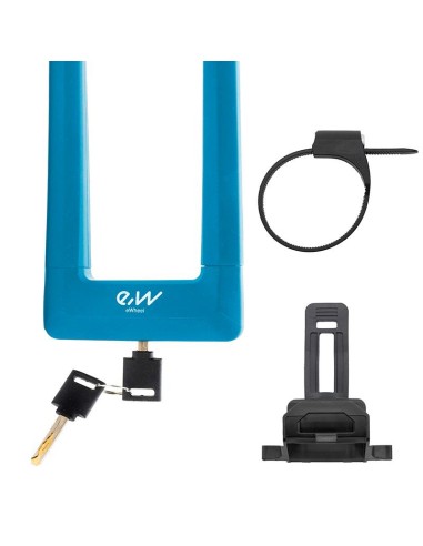 CANDADO EN U DE LLAVE EWLK023 AZUL