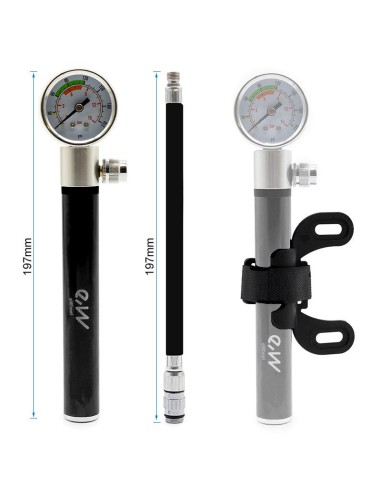 INFLADOR MANUAL CON MANÓMETRO EWAP-006 NEGRO