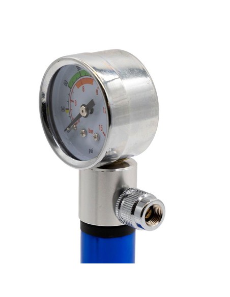 INFLADOR MANUAL CON MANÓMETRO EWAP-006 AZUL