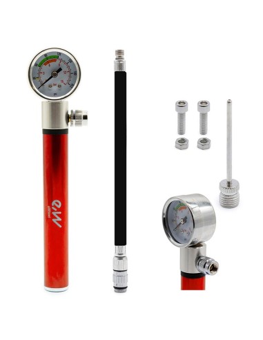 INFLADOR MANUAL CON MANÓMETRO EWAP-006 ROJO