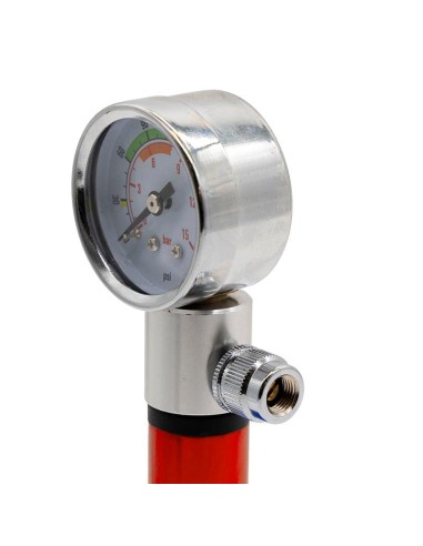 INFLADOR MANUAL CON MANÓMETRO EWAP-006 ROJO