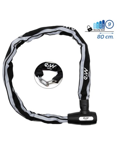 CANDADO CADENA CON LLAVE FUNDA REFLECTANTE