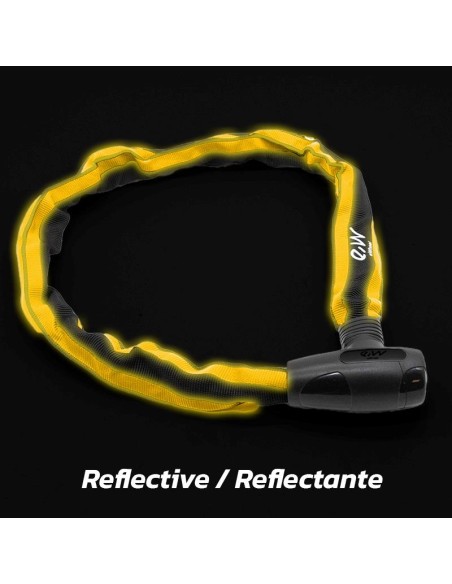 CANDADO CADENA CON LLAVE FUNDA REFLECTANTE