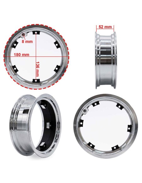 LLANTA DE 6.5" Y BISEL 52MM DUALTRON 3
