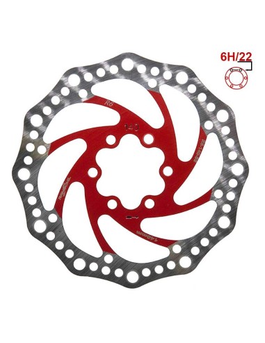 DISCO DE FRENO R6.1 140MM 6H ROJO