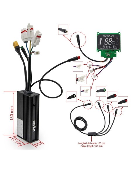 KIT ELECTRONICA KC4 48V 25A 1200W CECOTEC BONGO Z (CONECTOR XT90)