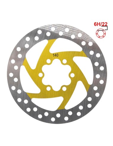 DISCO DE FRENO 140MM 6H AMARILLO