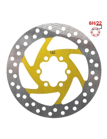 DISCO DE FRENO 140MM 6H AMARILLO