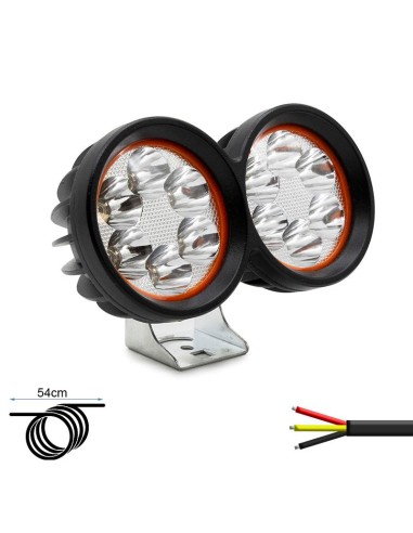 LUZ DELANTERA CON DOBLE FOCO LED 12/72V