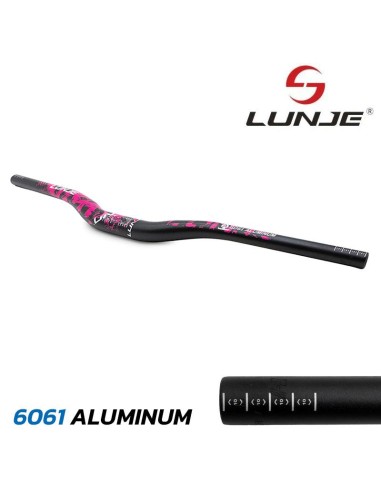 MANILLAR DE 720MM CON ELEVACION 25MM NEGRO-ROSA
