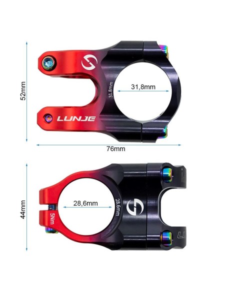 POTENCIA PARA MANILLARES DE 31.8MM EWPM-003 NEGRO-ROJO