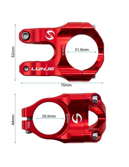 POTENCIA PARA MANILLARES DE 31.8MM EWPM-002 ROJO