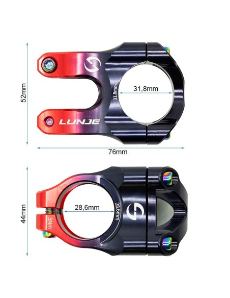 POTENCIA PARA MANILLARES DE 31.8MM EWPM-002 NEGRO ROJO