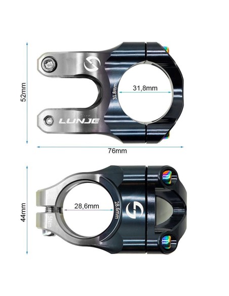 POTENCIA PARA MANILLARES DE 31.8MM EWPM-002 NEGRO-GRIS