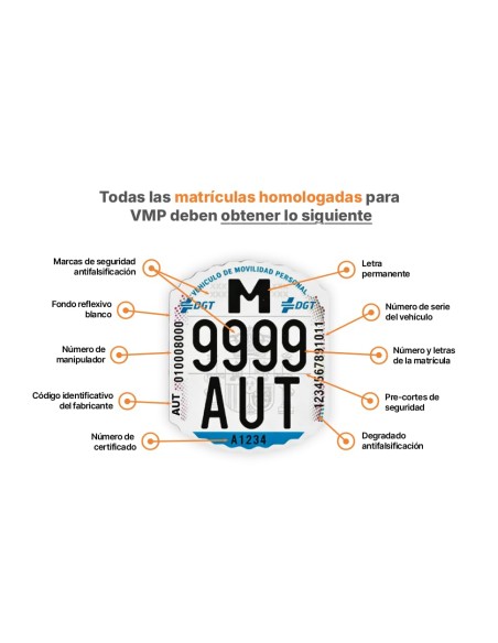 MATRÍCULA PARA PATINETE ELECTRICO DGT HOMOLOGADO