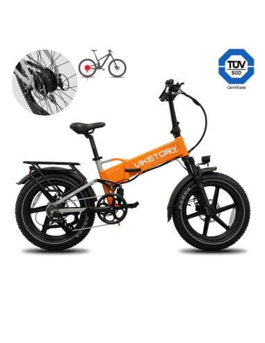 BRAVE EBIKE FATBIKE PLEGABLE NARANJA/GRIS