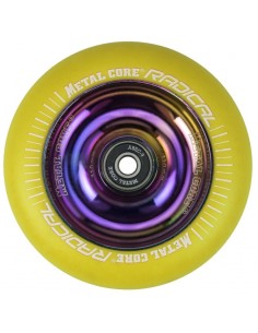 RUEDA DE 110MM RADICAL FLUORESCENT GOMA AMARILLA Y NUCLEO RAINBOW METAL CORE