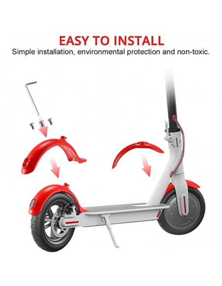GUARDABARROS TRASERO Y DELANTERO ROJO PATINETE XIAOMI M365 / PRO