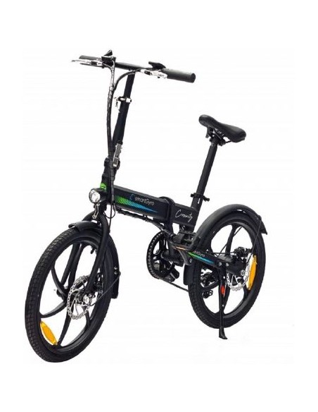 BICICLETA ELÉCTRICA SMARTGYRO EBIKE CROSSCITY SILVER - MOTOR BRUSHLESS 250W - RUEDAS 20" - 6 VEL. SHIMANO - FRENOS DE DISCO